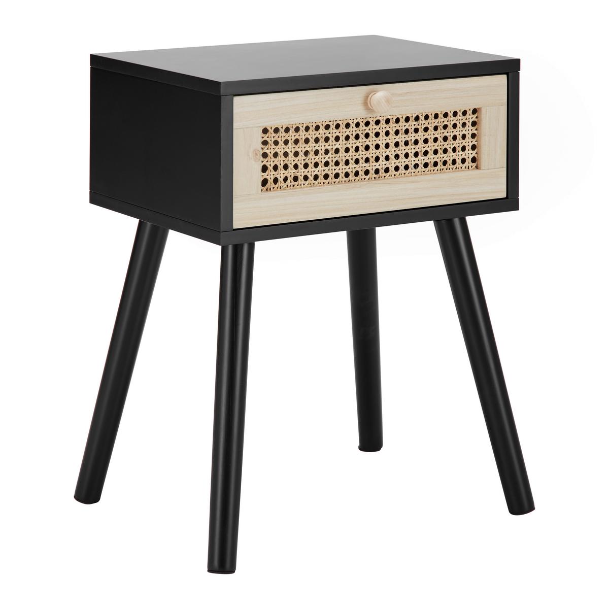 Beistelltisch Denis Hellbraun/ Schwarz MDF - Schwarz/Naturfarben, MODERN, Holz/Holzwerkstoff (40/30/54cm) - Bessagi Home