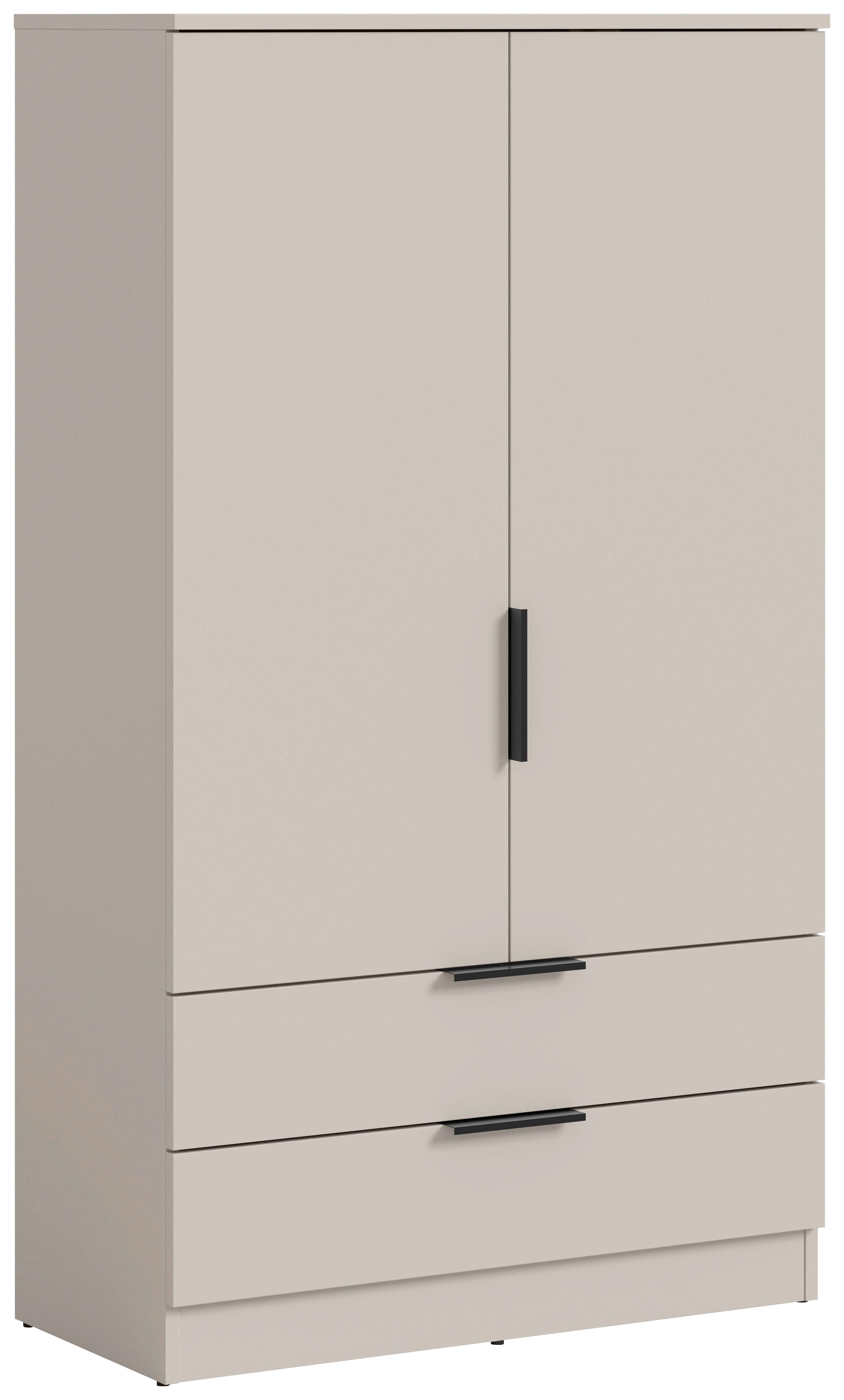 Drehtürenschrank KOPENHAGEN Kaschmir - Kaschmir/Schwarz, MODERN, Holzwerkstoff/Kunststoff (80/140/37cm) - Livetastic