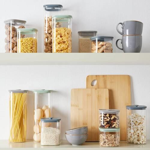 GLASBURK SELINA - CA. 1L - klar/grön, Modern, glas/plast (10,3/12,8/10,3cm) - Modern Living