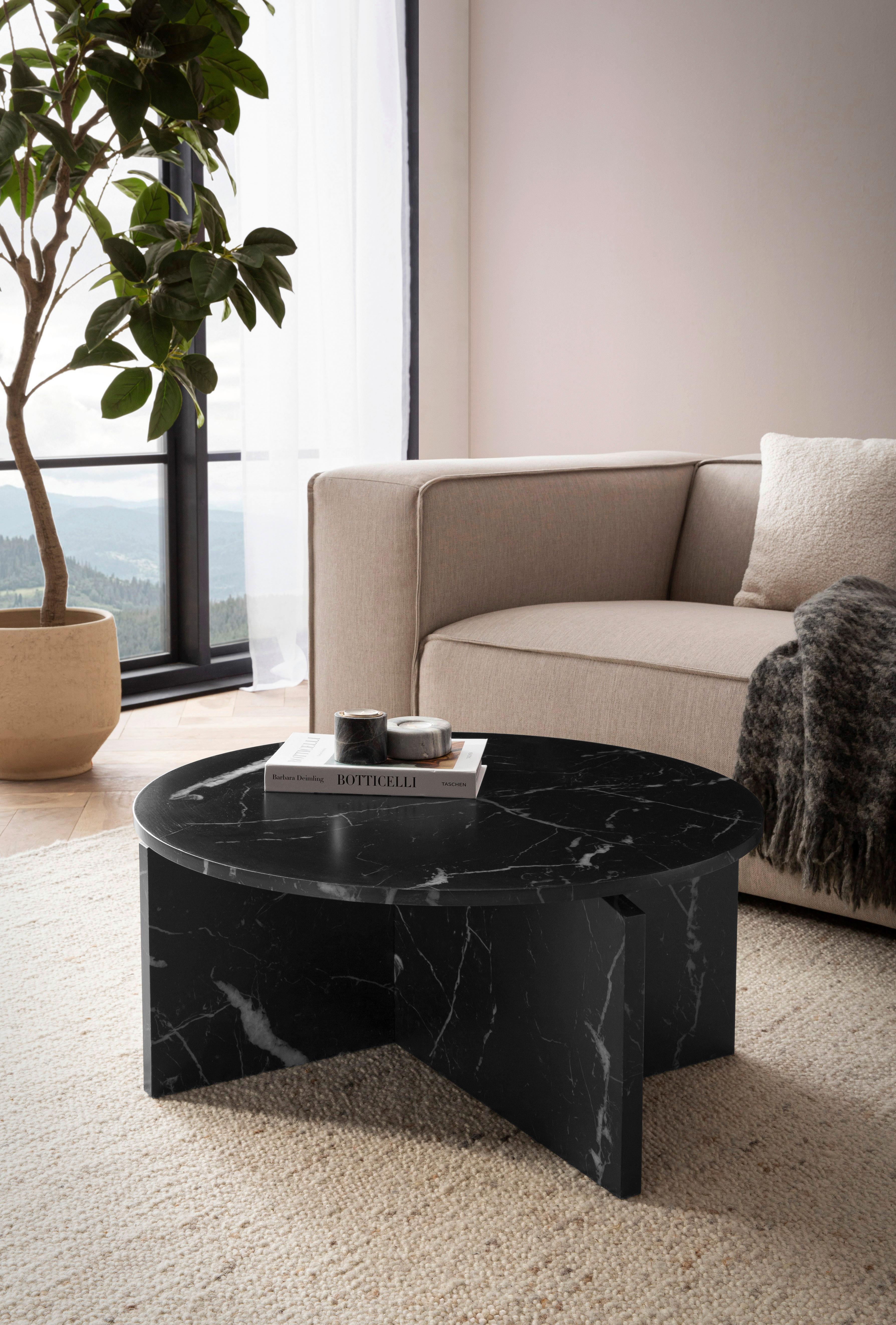TABLE BASSE WL6.912 - noir, Design, matériau de bois (70/33/70cm) - Livetastic