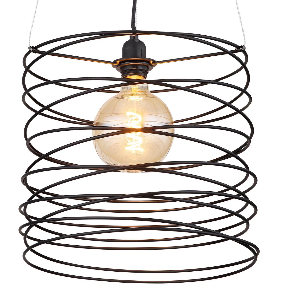 Viseča Svetilka 15640h - črna, Design, kovina (35/128cm) - Globo