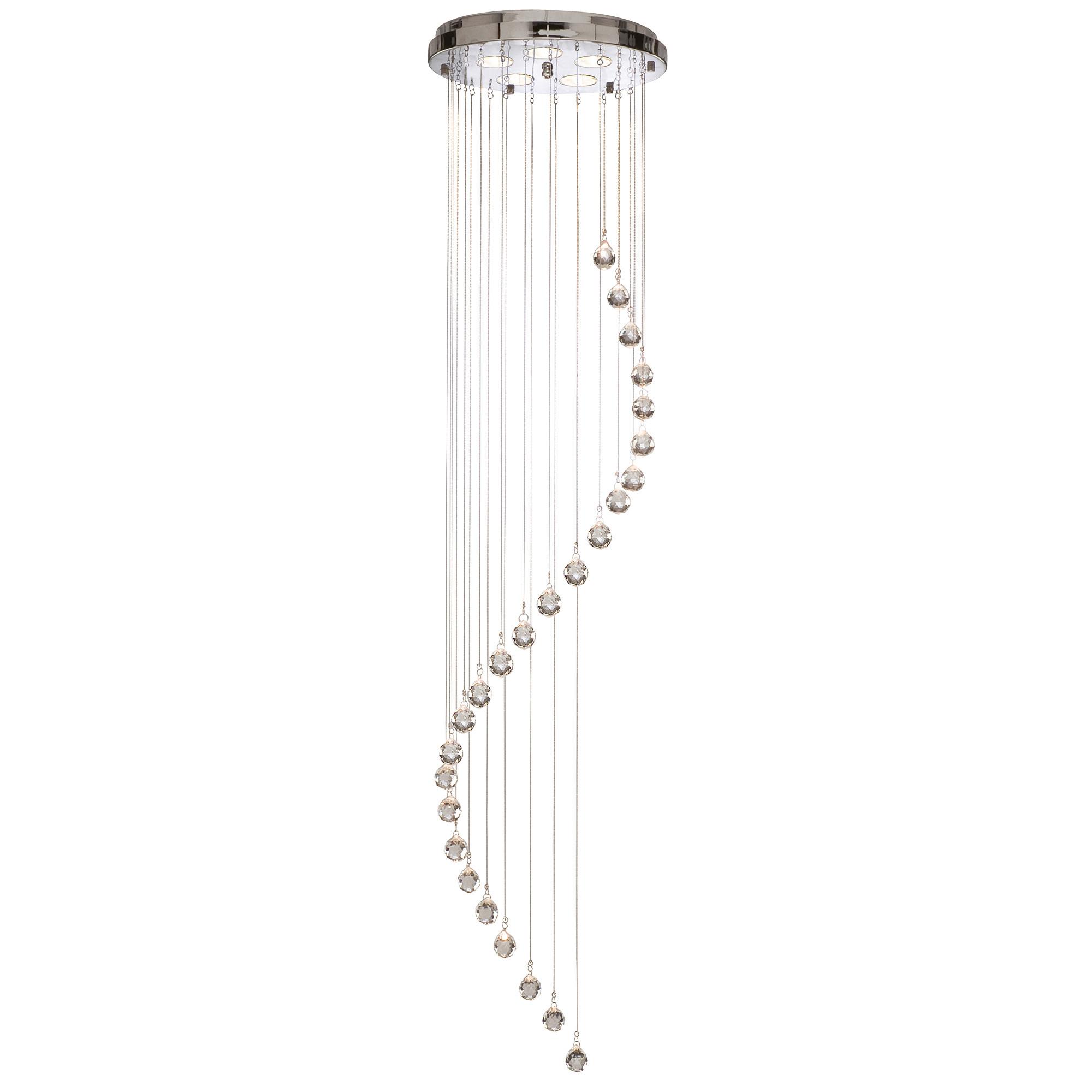 Deckenleuchte Hallway Chromfarben max. 35 Watt - Chromfarben, Design, Glas/Metall (30/30/180cm) - Searchlight