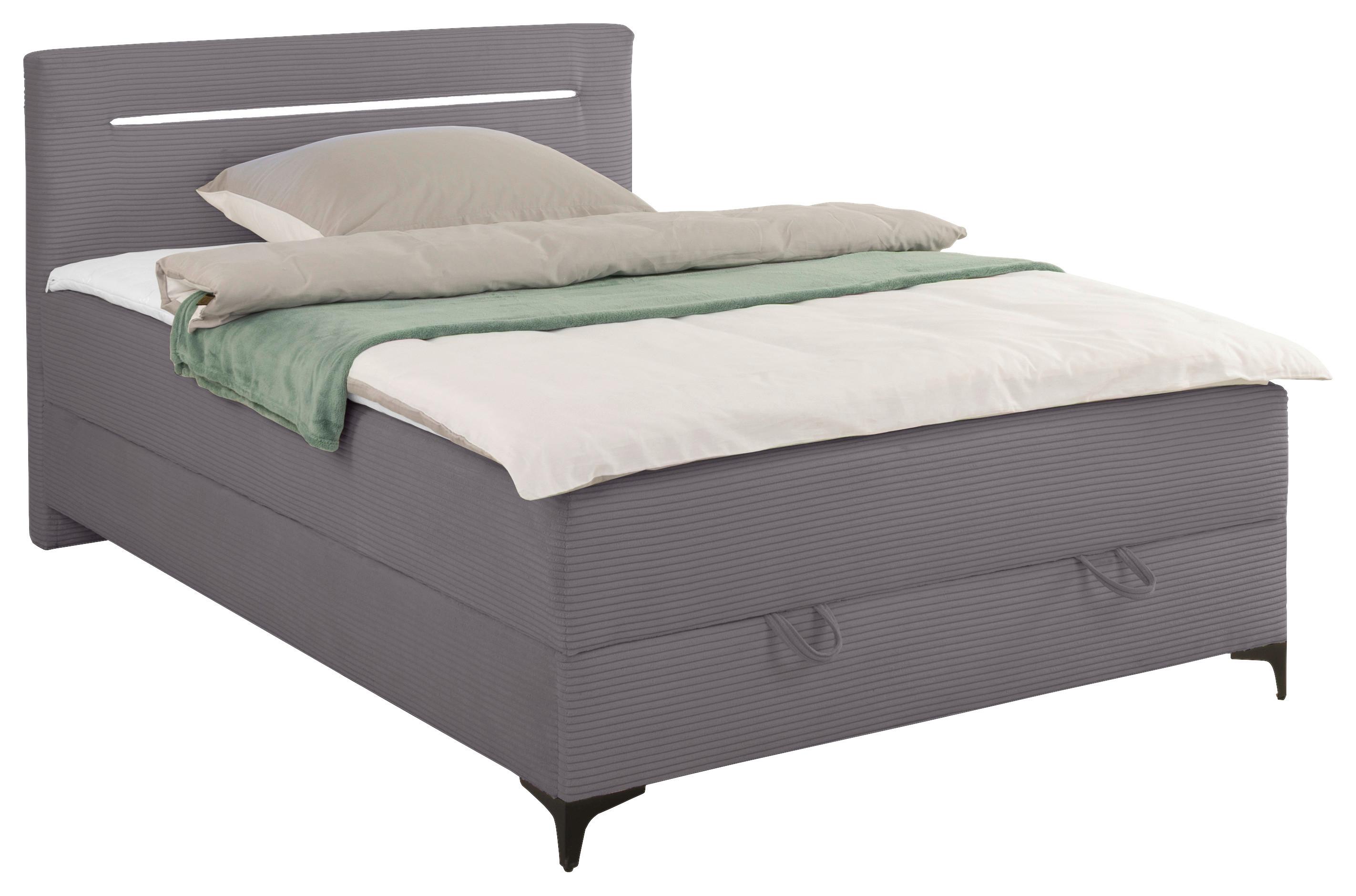 Boxbett Jerry Anthrazit ca. 120x200cm - Anthrazit/Schwarz, KONVENTIONELL, Textil (120/200cm) - Mömax