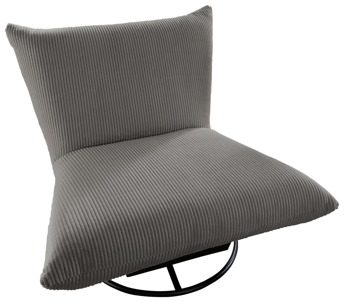 Relaxsessel Cremona Grau - Schwarz/Grau, Design, Textil/Metall (100/78/96cm) - Livetastic