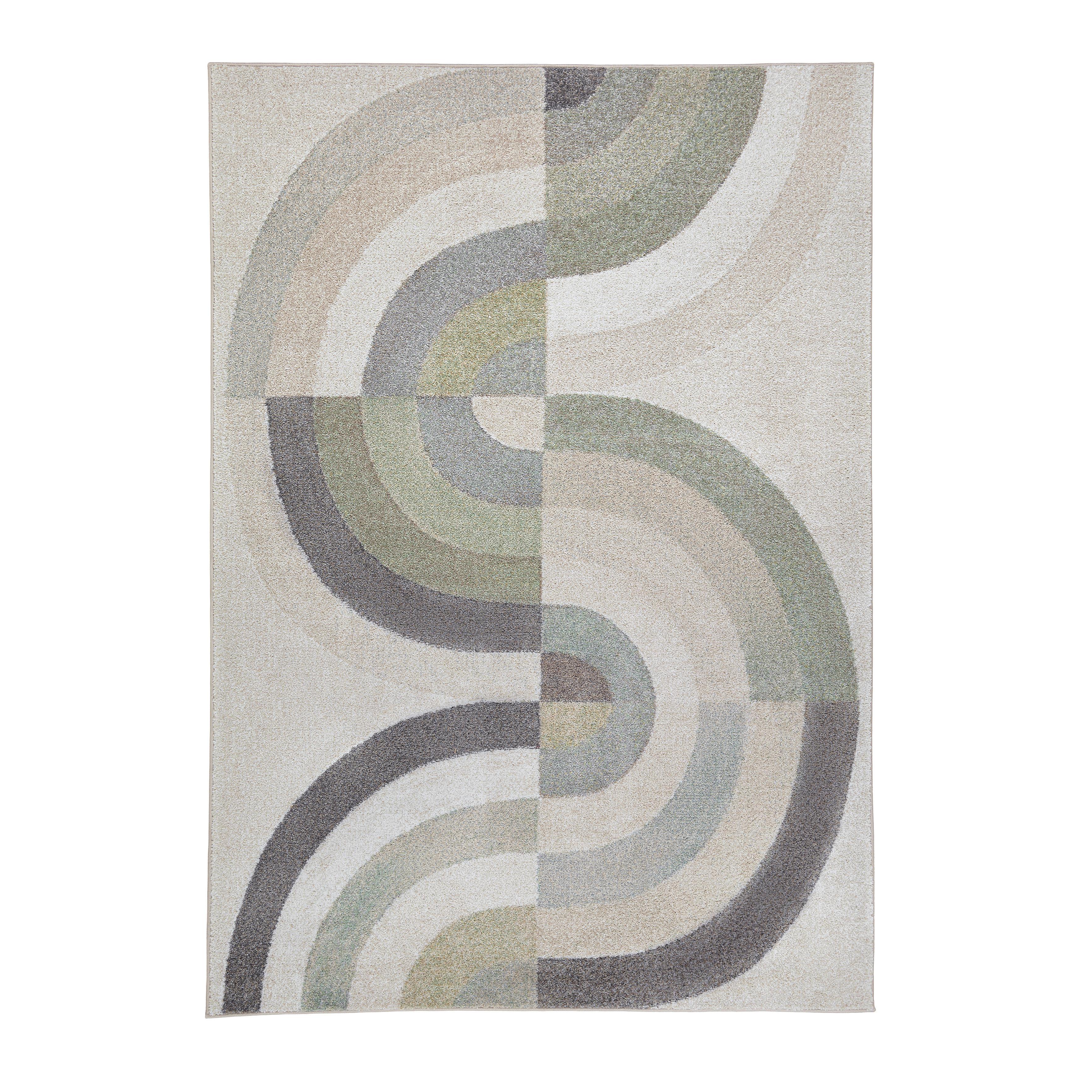 Webteppich Rivo-Flow RIVO-FLOW - Beige/Grün, KONVENTIONELL, Textil (160/230cm) - Mömax