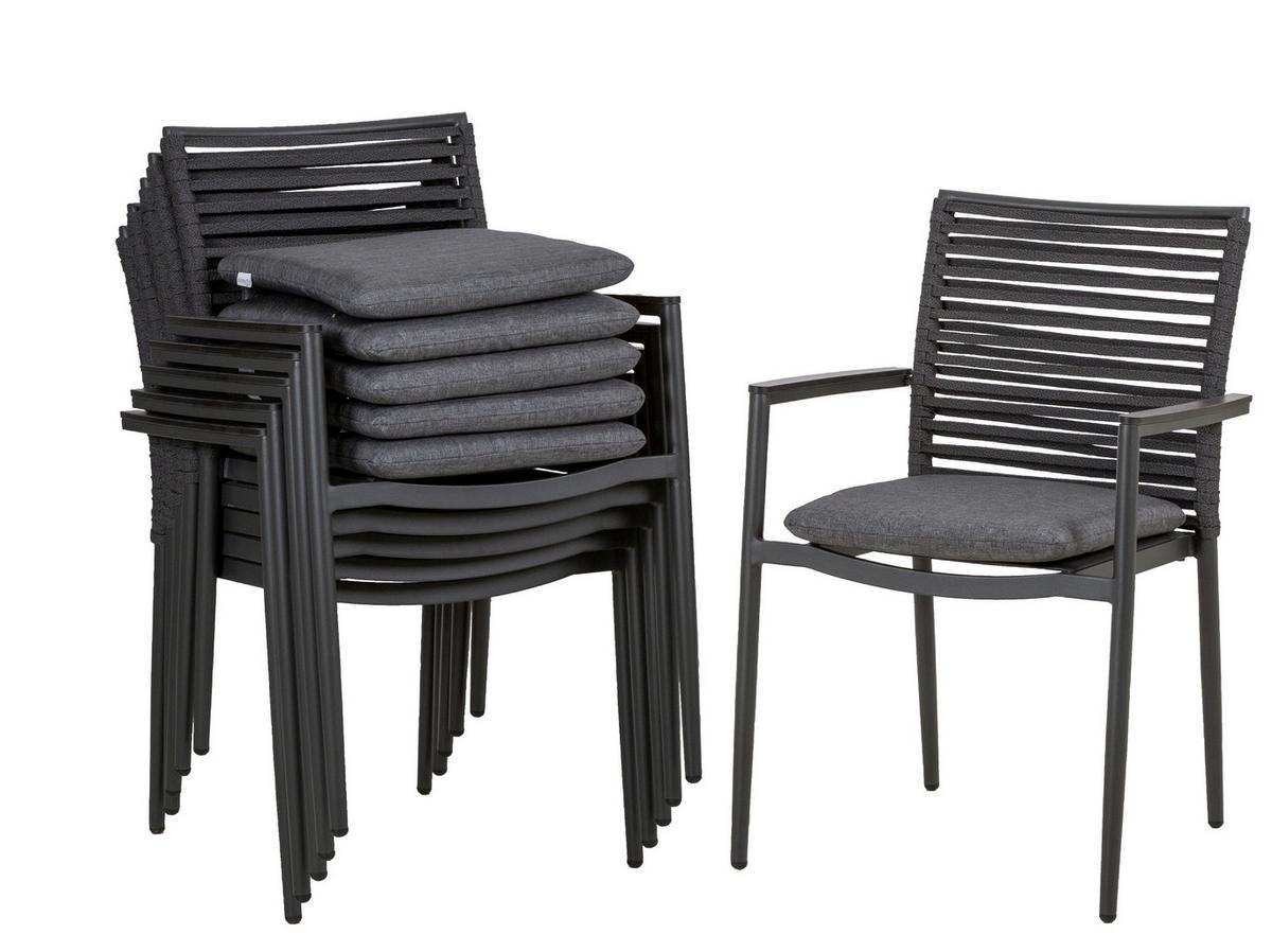 Set Vrtnih Stolov New Jersey, 6 Kos, Aluminij, Antracit - temno siva/antracit, Basics, kovina/umetna masa (61/57/86cm) - Acamp