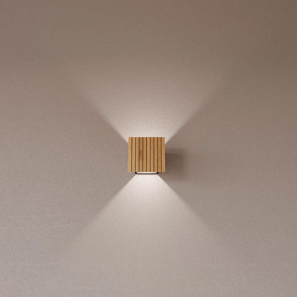 KINKIET LED 142554 SAALBACH *WW* - kolor dębowy, Natur, drewno (15/15/15cm) - Waldwelt