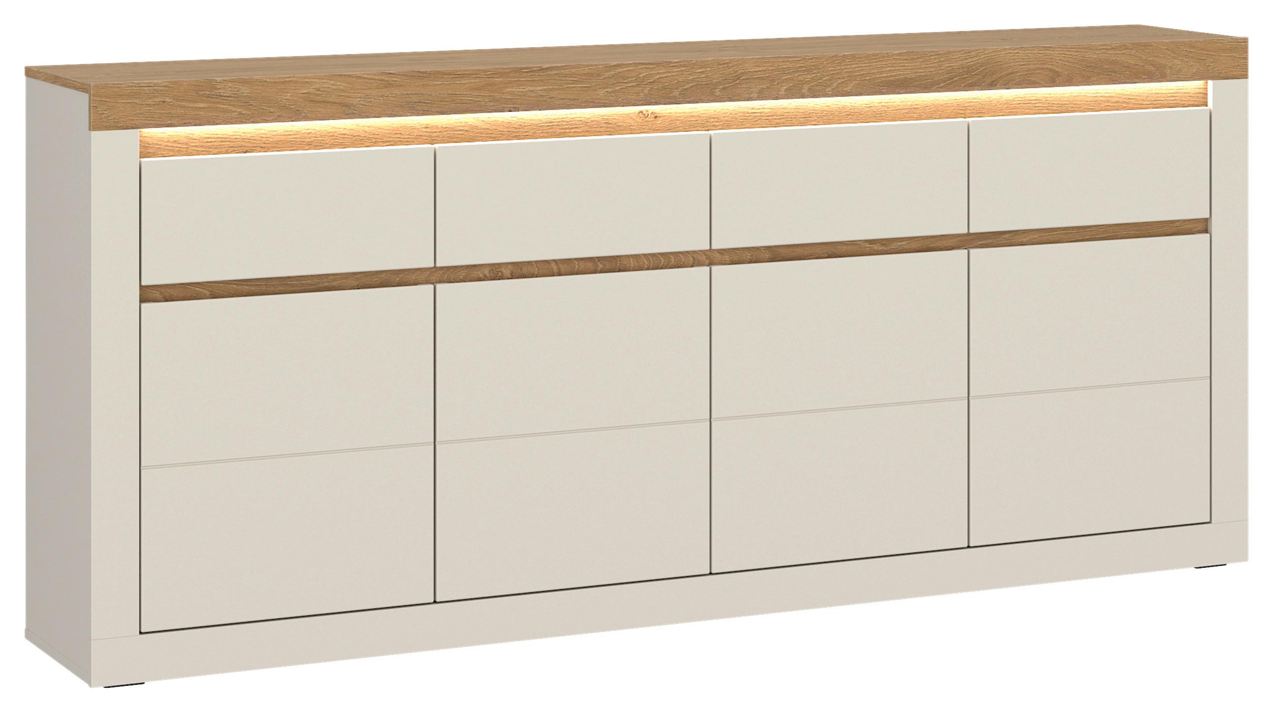 Comodă Naxxar - cașmir/culoare lemn stejar, Trend, material pe bază de lemn (194/89,3/39,6cm) - Modern Living