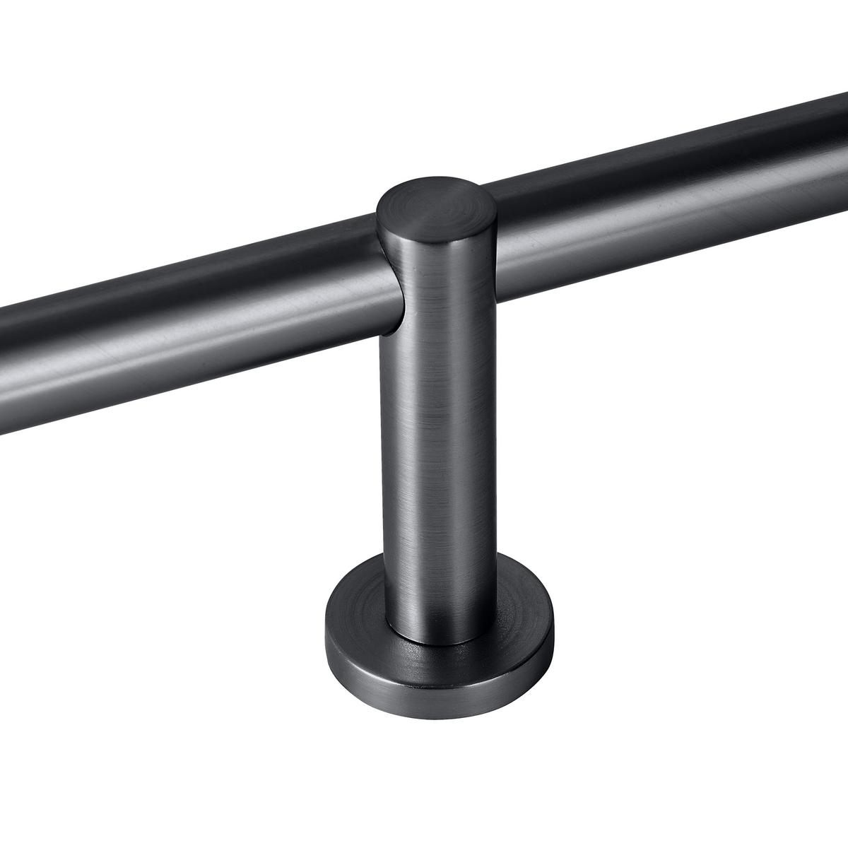 Rundstangengarnitur Rillcube in Dunkelgrau ca. 210cm - Dunkelgrau, Metall (210-400cm) - Premium Living