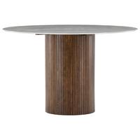 Esstisch Härön Braun/Dunkelgrau - Dunkelgrau/Braun, Design, Glas/Holz (120/120/74cm) - Livetastic