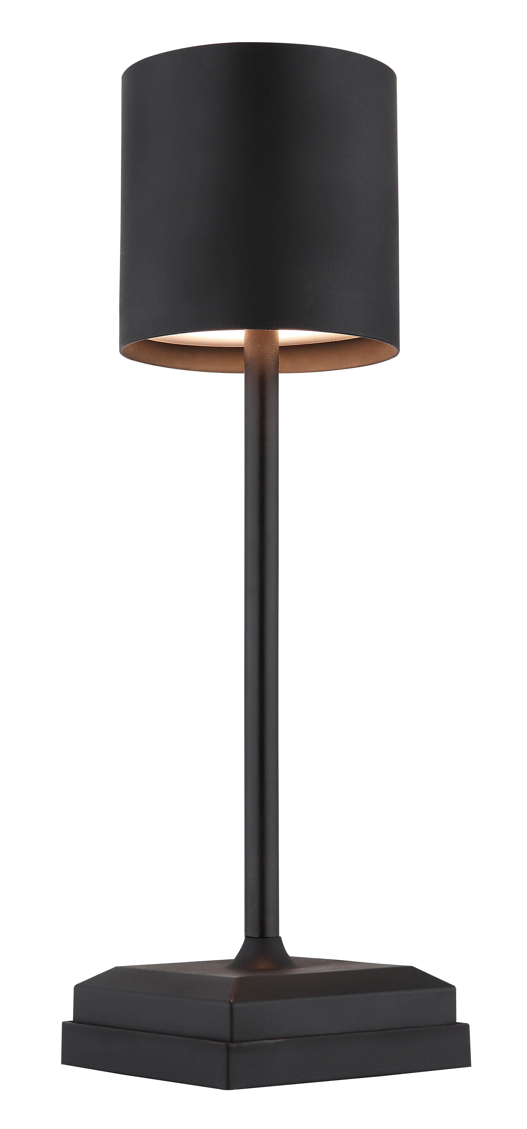 Akku-Tischleuchte Dixon Opal/Schwarz max. 1,5 Watt - Schwarz, MODERN, Kunststoff/Metall (9,7/9,7/32cm) - Globo