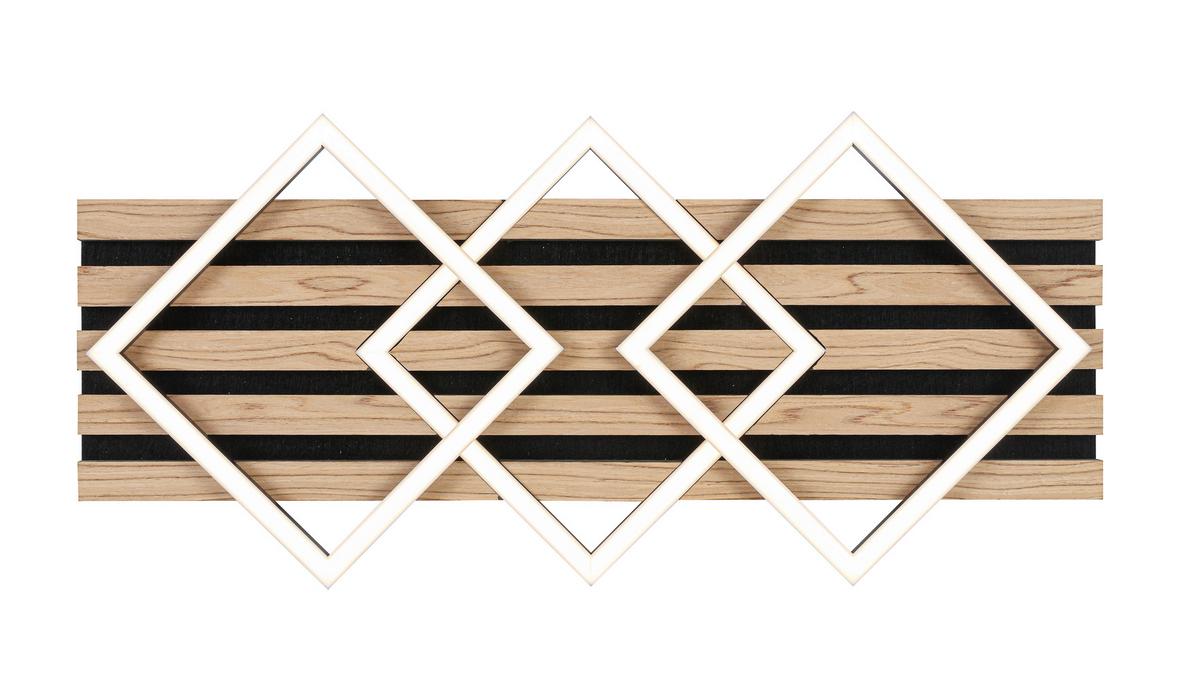 LAMPA SUFITOWA LED CORBY *SBN* - kolor dębowy/czarny, Basics, materiał drewnopochodny/tworzywo sztuczne (63/29/7,5cm) - Novel