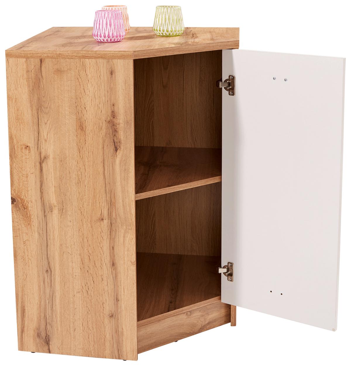 Kotna Komoda 4-you New, Bela, Barva Hrasta - barve kroma/črna, Moderno, umetna masa/leseni material (60,9/85,4/60,9cm) - Mömax