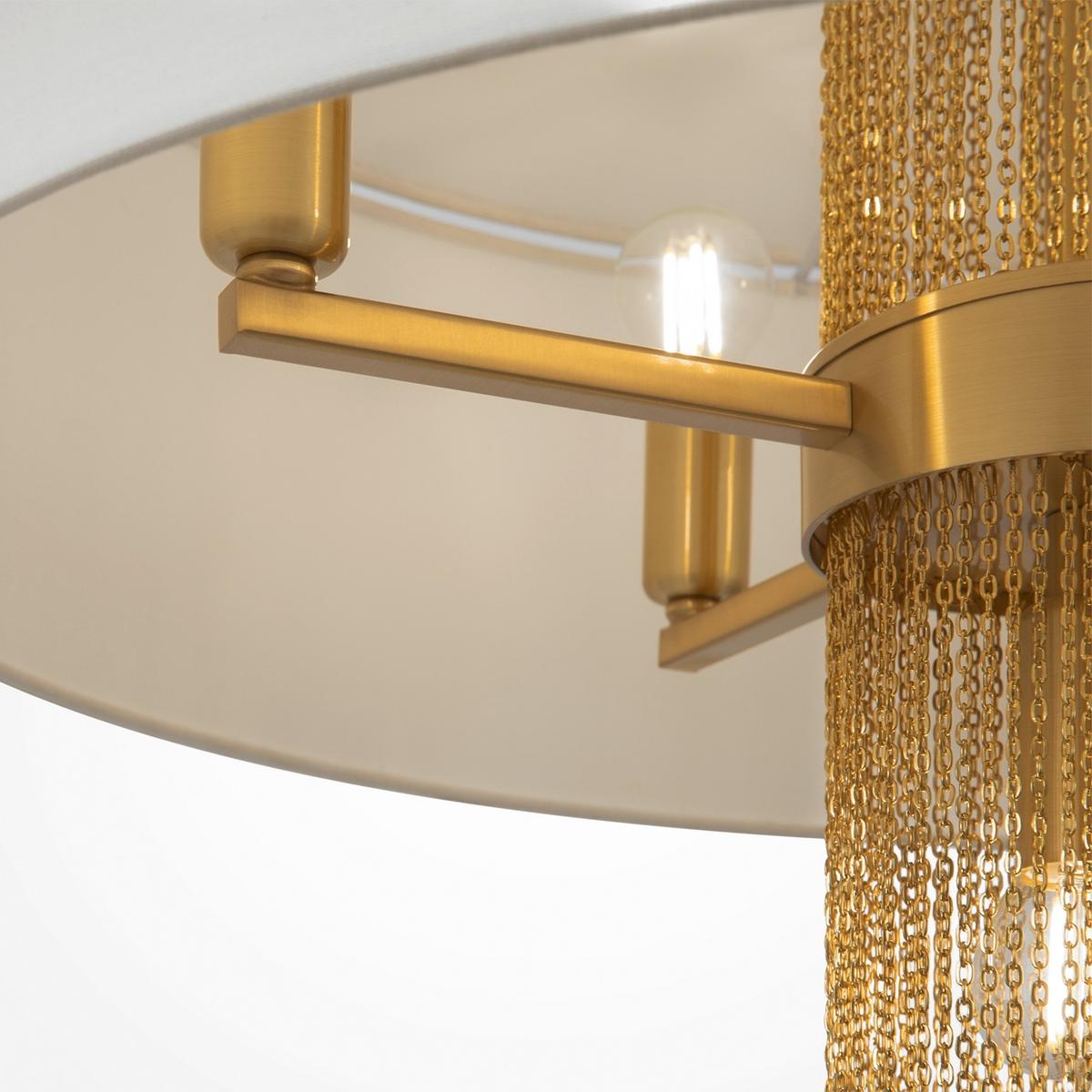 PENDELLEUCHTE IMPRESSIVE - Weiss/Goldfarben, Trend, Textil/Metall (68/69,5cm) - MAYTONI
