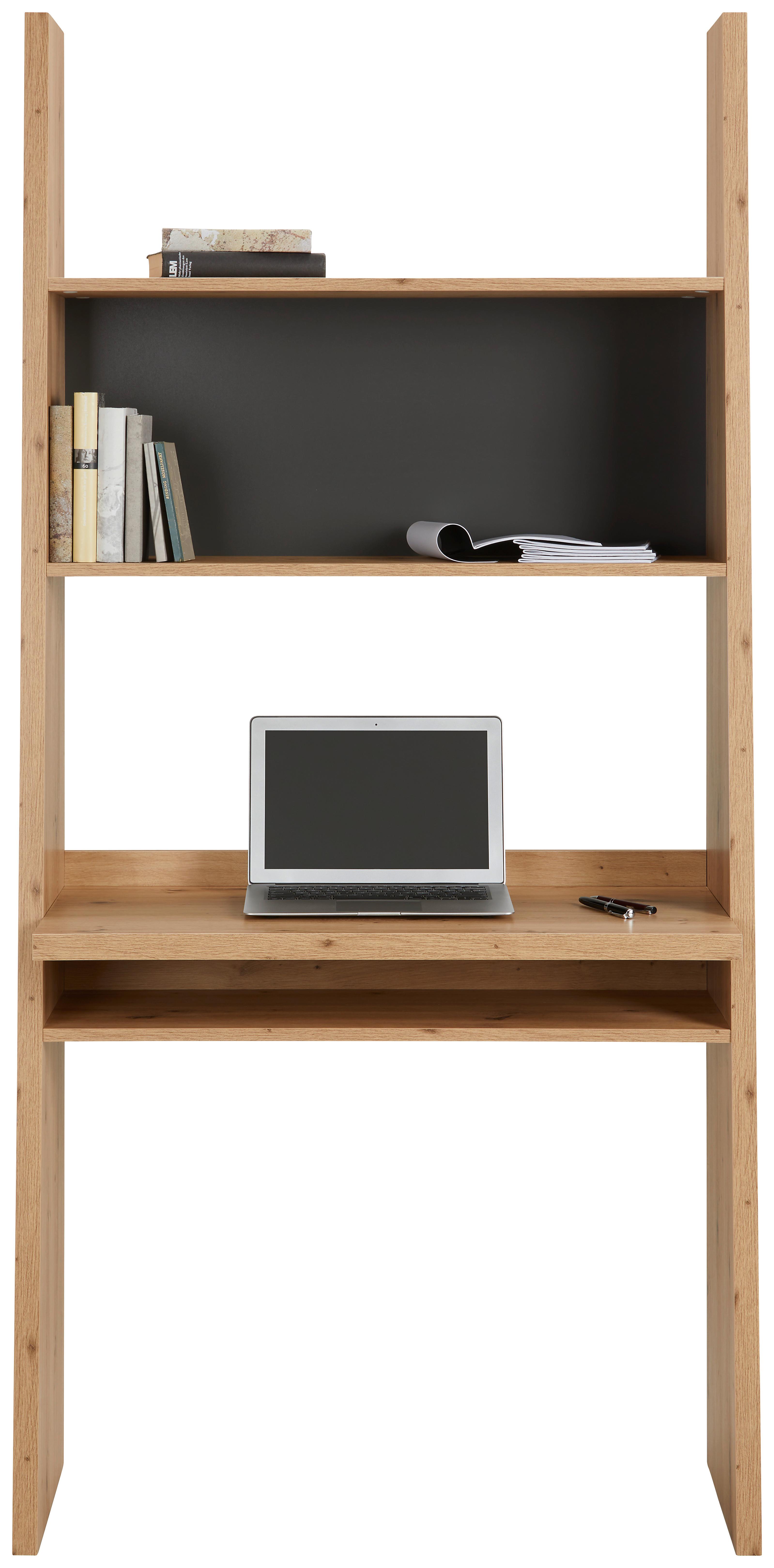Schreibtisch in Anthrazit/Eiche Artisan - Anthrazit/Eiche Artisan, MODERN, Holzwerkstoff (90/186/46cm) - Mömax