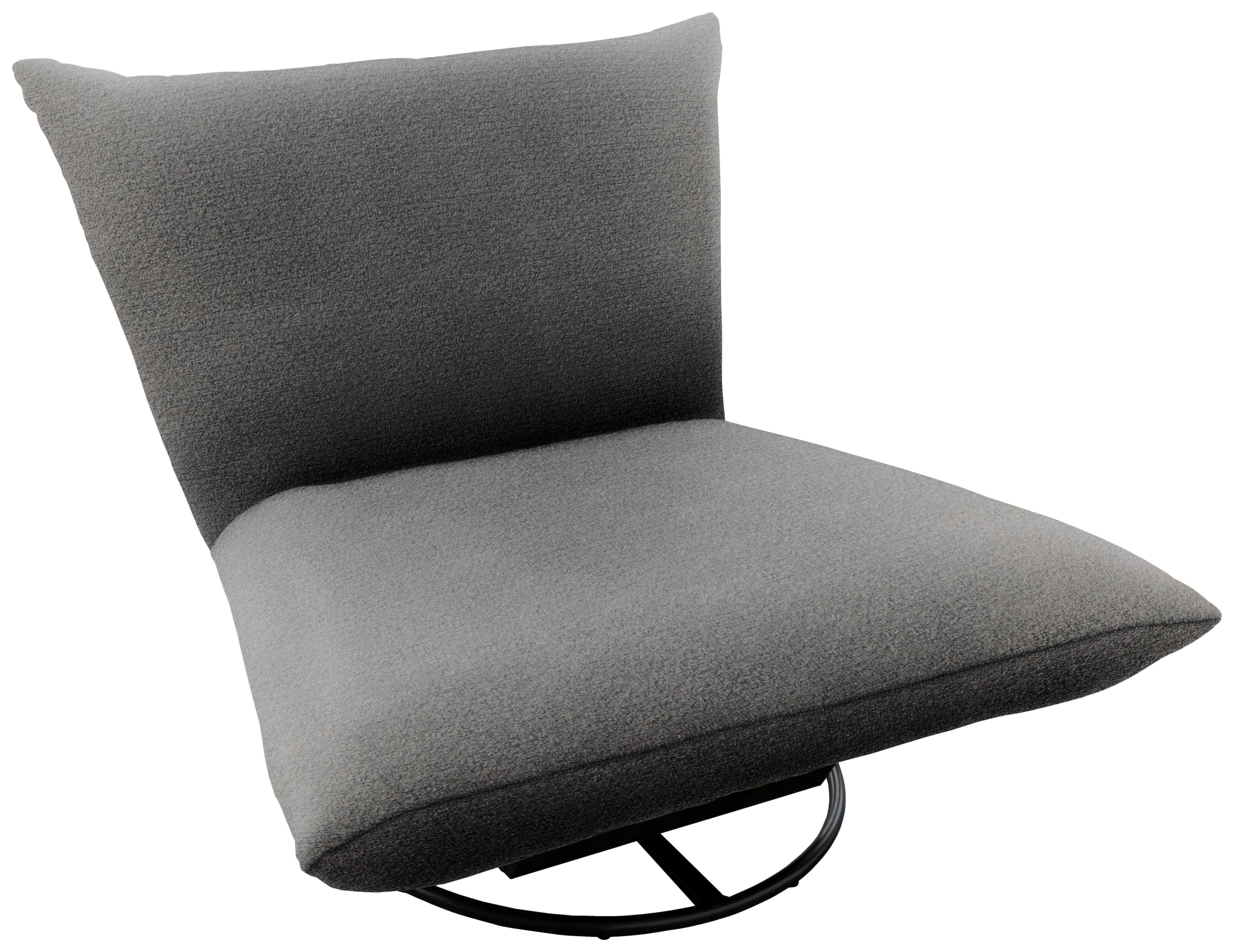 Relaxsessel Cremona ca. 100x78x96 cm Anthrazit - Anthrazit/Schwarz, Design, Textil/Metall (100/78/96cm) - Livetastic