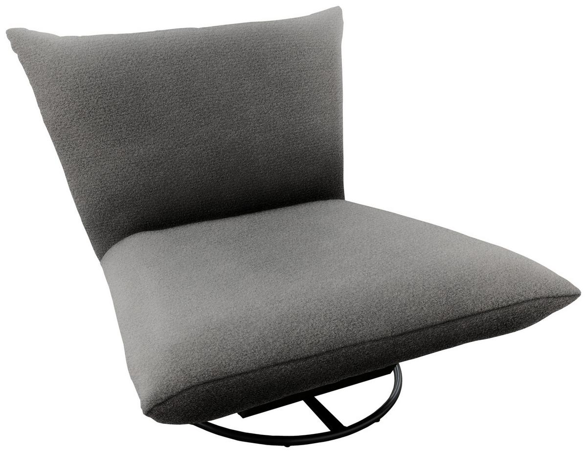 Relaxsessel Cremona ca. 100x78x96 cm Anthrazit - Anthrazit/Schwarz, Design, Textil/Metall (100/78/96cm) - Livetastic