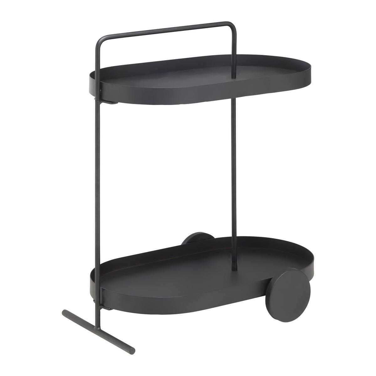 Servierwagen Flavio Schwarz - Schwarz, MODERN, Metall (59/70/37cm) - Mömax