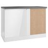 Eckunterschrank Monza ca. 120x86 cm Weiß/Grau - Weiß Hochglanz/Weiß, LIFESTYLE, Holzwerkstoff (120/86/60cm) - Held