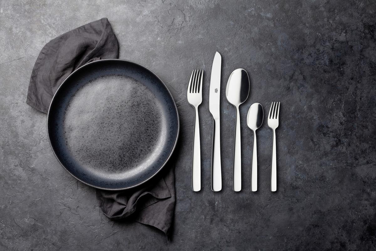 Jedilni Pribor Premium, 60-Delni - barve nerjavečega jekla, Basics, kovina - GSW