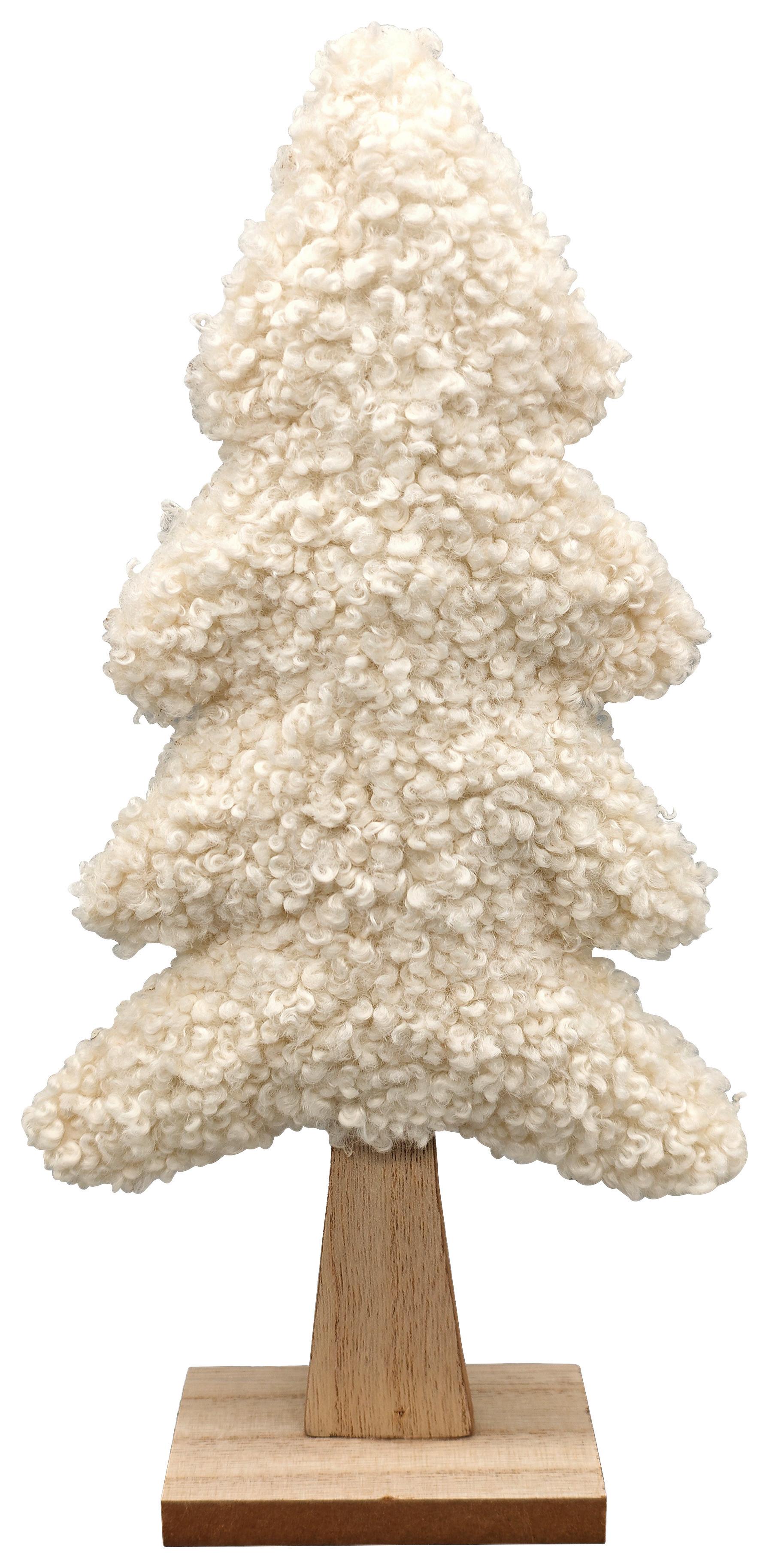 Dekobaum Amelie Naturfarben/Weiß ca. 33cm - Naturfarben/Weiß, KONVENTIONELL, Holzwerkstoff/Textil (16/33/5cm) - Mömax