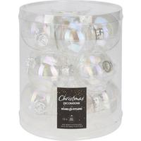Set de globuri din sticlă 12/1 cca. 6 cm Leni - transparent, Basics, sticlă (15/18cm)