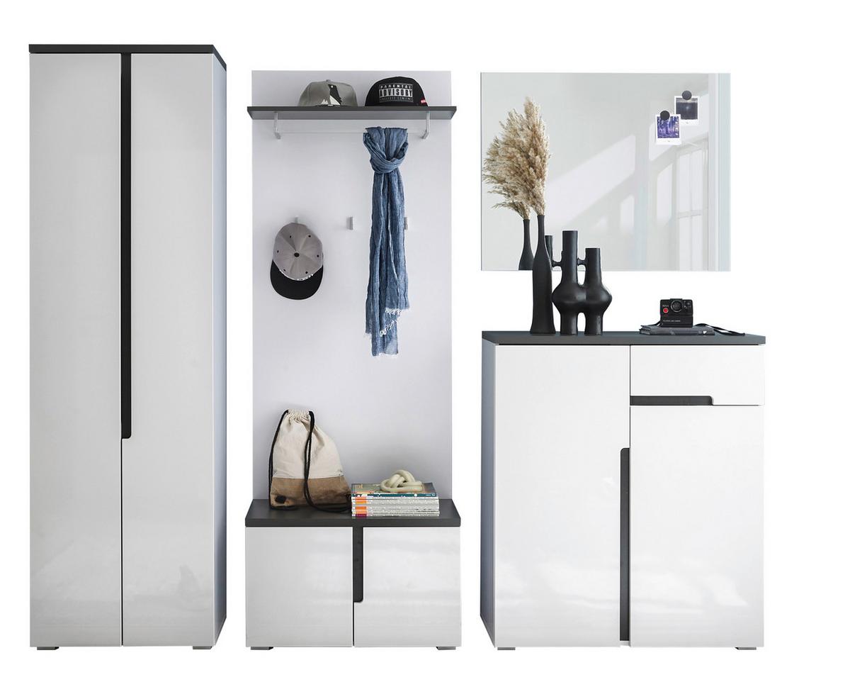 PANEL DO PRZEDPOKOJU BOSTON - antracytowy/biały, Design, materiał drewnopochodny (70/151/27cm) - MID.YOU