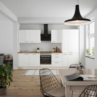 Küchenleerblock Touch High o. Geräte Weiß - Edelstahlfarben/Eichefarben, MODERN, Holzwerkstoff/Metall (330cm) - Nobilia