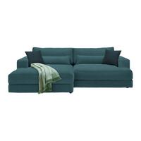 Ecksofa Fabiona links Petrol - Schwarz, MODERN, Holz/Kunststoff (194/85/268cm) - Premium Living