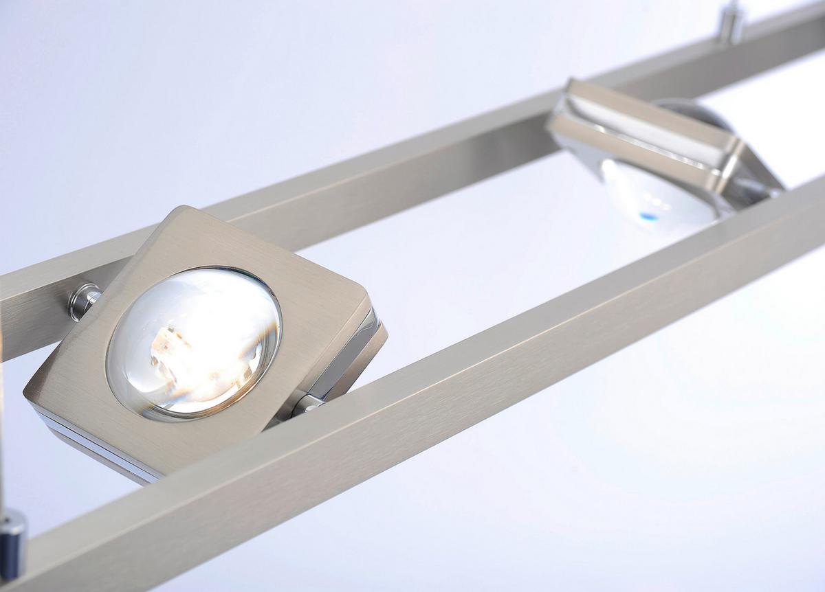 LAMPA WISZĄCA LED 2460-55 Q-FISHEYE - kolor stalowy, Design, tworzywo sztuczne/metal (99/16,5/120cm) - Just Light