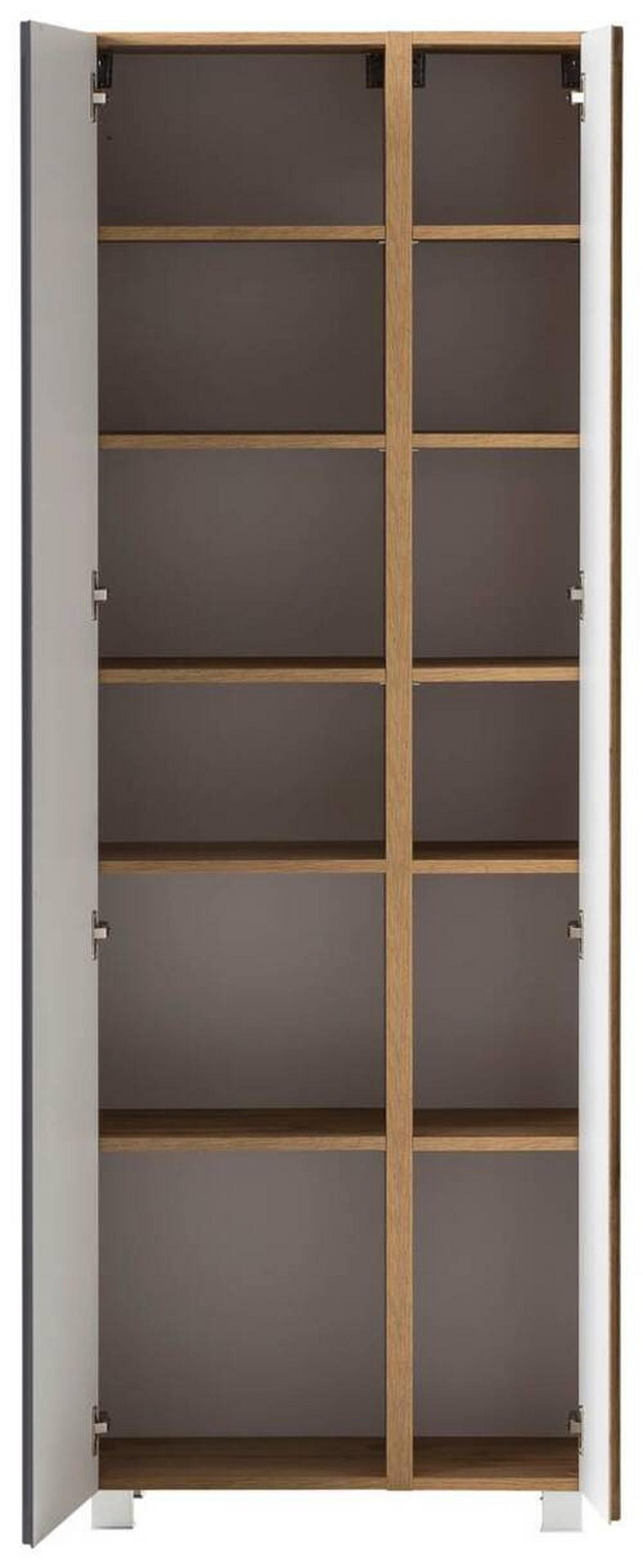 Hochschrank Varese ca. 65x180 cm Grau/Eiche - Eiche Wotan/Grau, MODERN, Holzwerkstoff (65/180/35cm) - Held