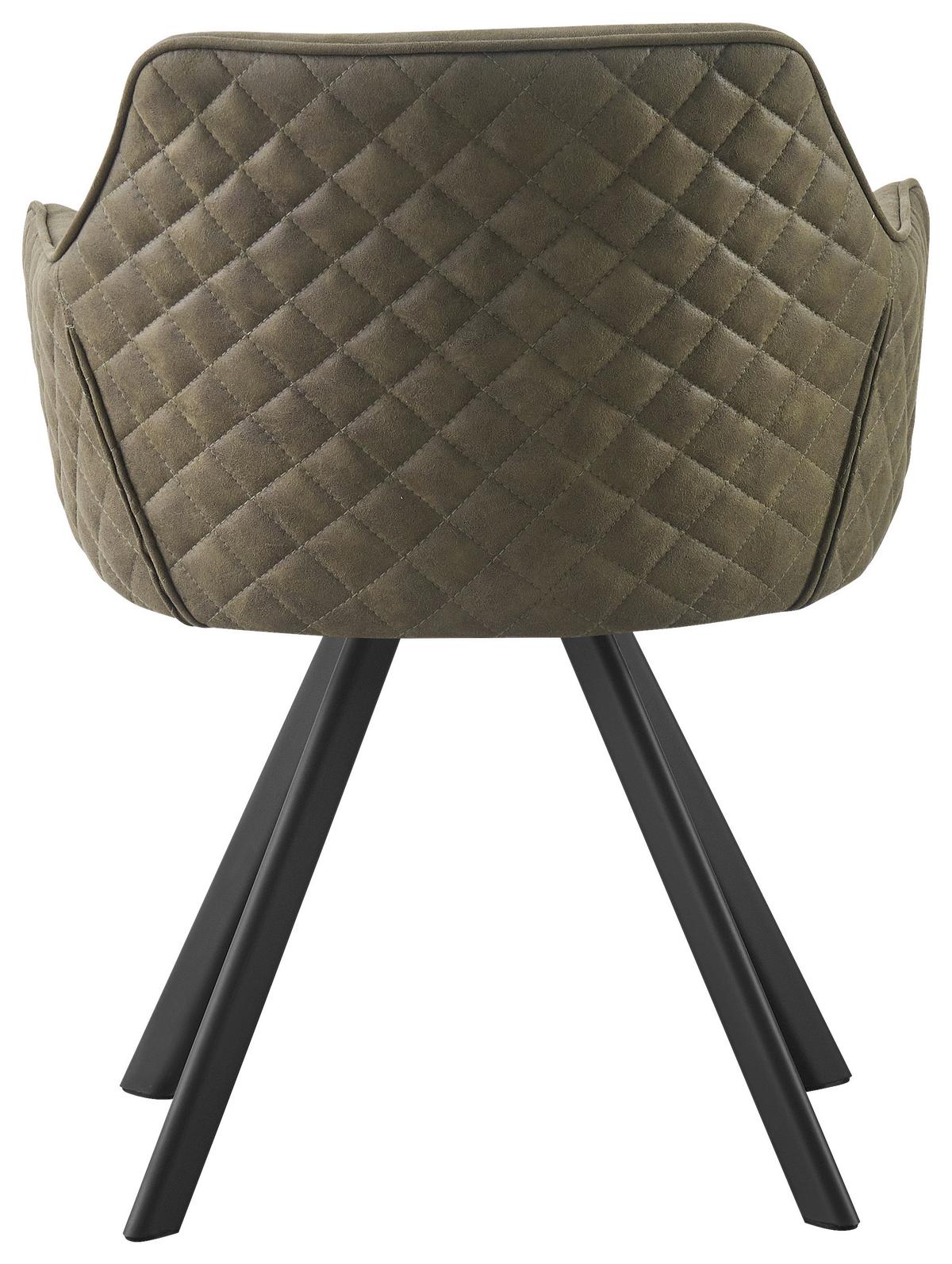 KRZESŁO Z PODŁOKIETNIKAMI MARKO - zielony/czarny, Design, metal/tkanina (58,5/78,5/60cm) - Hom`in