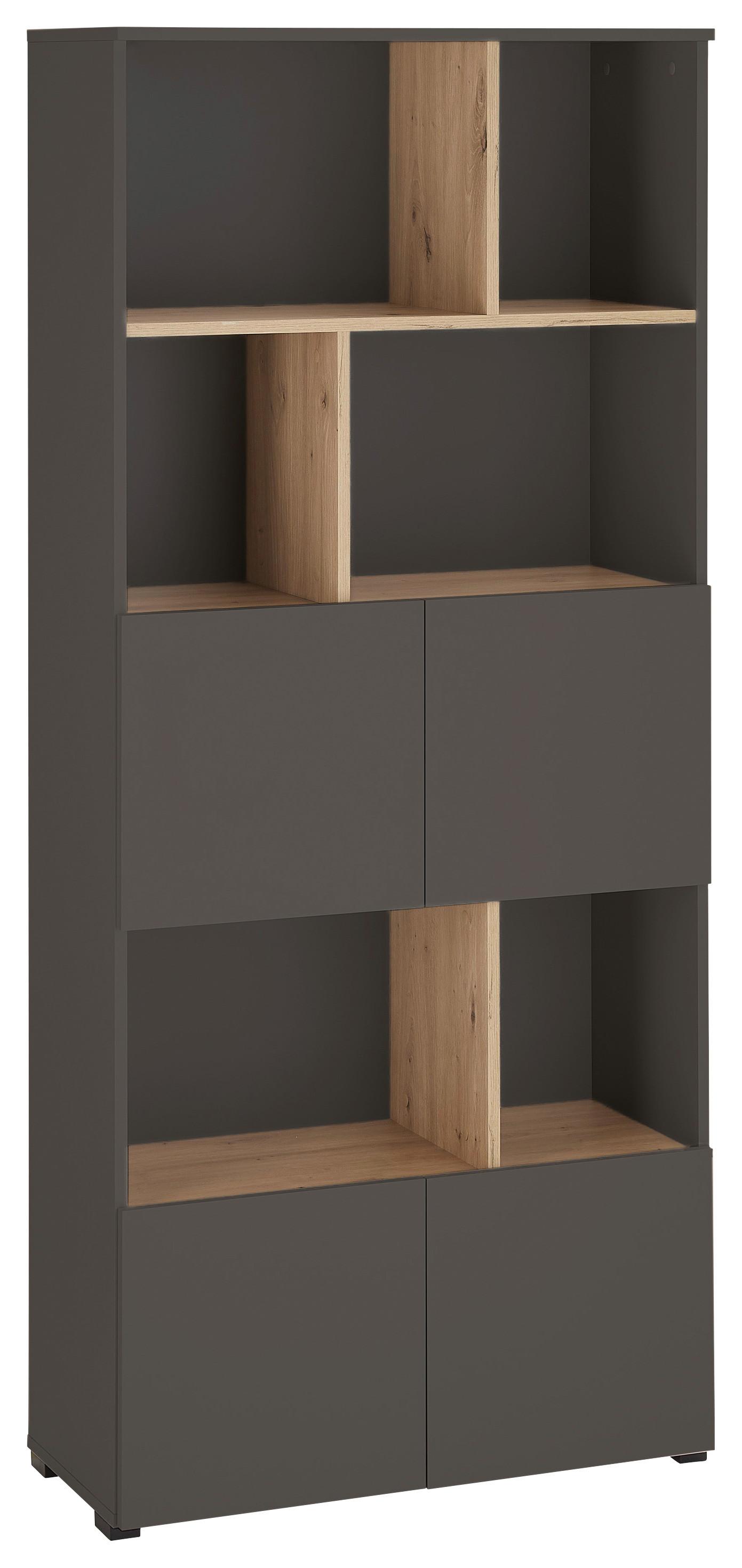 Regal Savanna Anthrazit - Anthrazit/Schwarz, Modern, Holzwerkstoff/Kunststoff (80/180/35cm) - Mömax