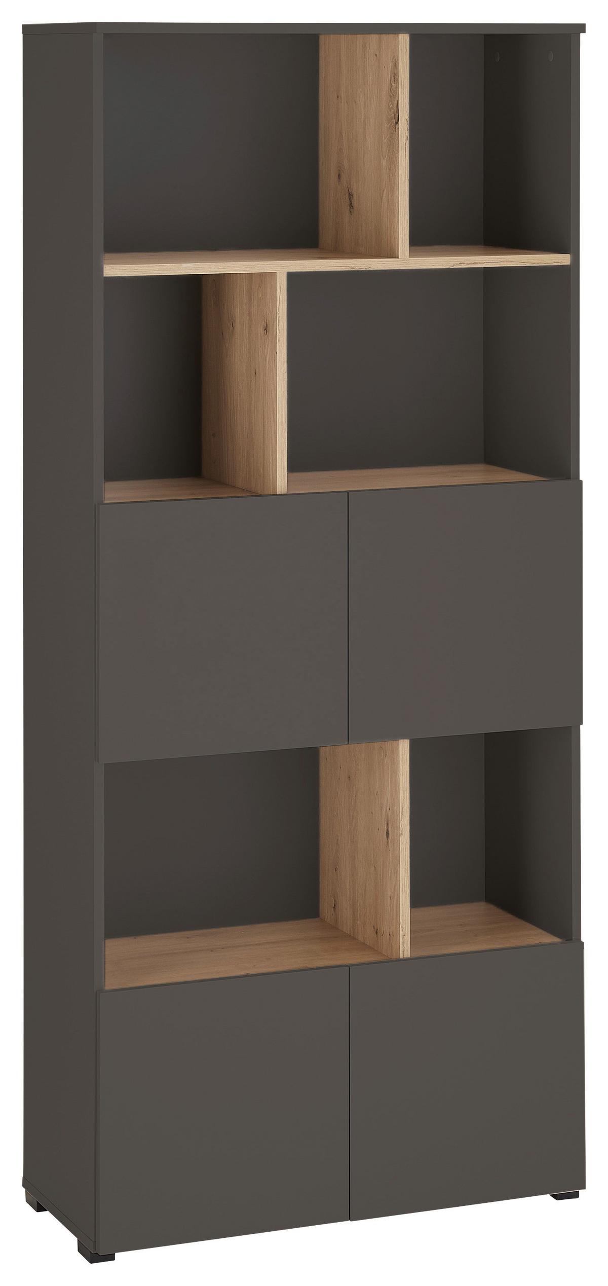 Regal Savanna Anthrazit - Anthrazit/Schwarz, Modern, Holzwerkstoff/Kunststoff (80/180/35cm) - Mömax