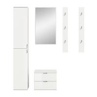 GARDEROBE PROJEKT X - Weiss Hochglanz/Weiss, Design, Holzwerkstoff (148/193/34cm) - Livetastic