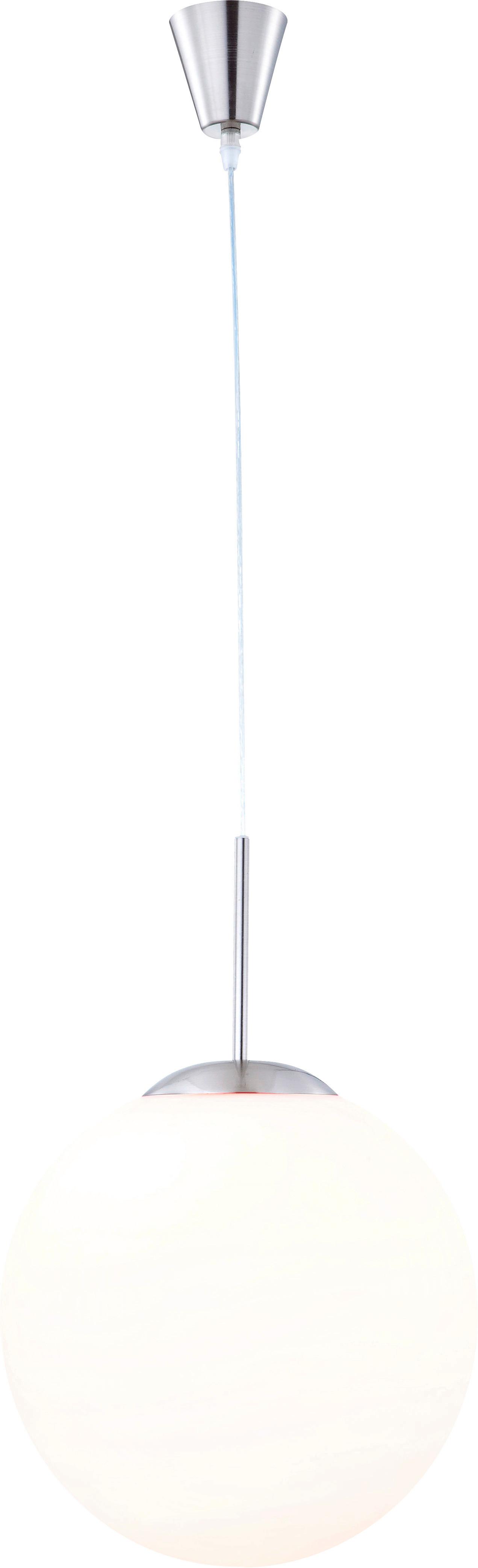 Viseča Svetilka 1582 Balla - barve niklja/opal, Basics, kovina/steklo (30/180cm) - Globo