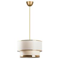 LAMPA WISZĄCA CAKE - CREAM, GOLD - kremowy/kolor złoty, Design, metal/tkanina (30/65cm) - P & B