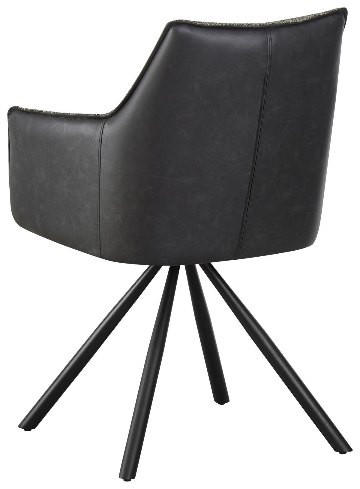 Scaun LEONY - verde/negru, Modern, lemn/metal (56/89/63cm) - Premium Living