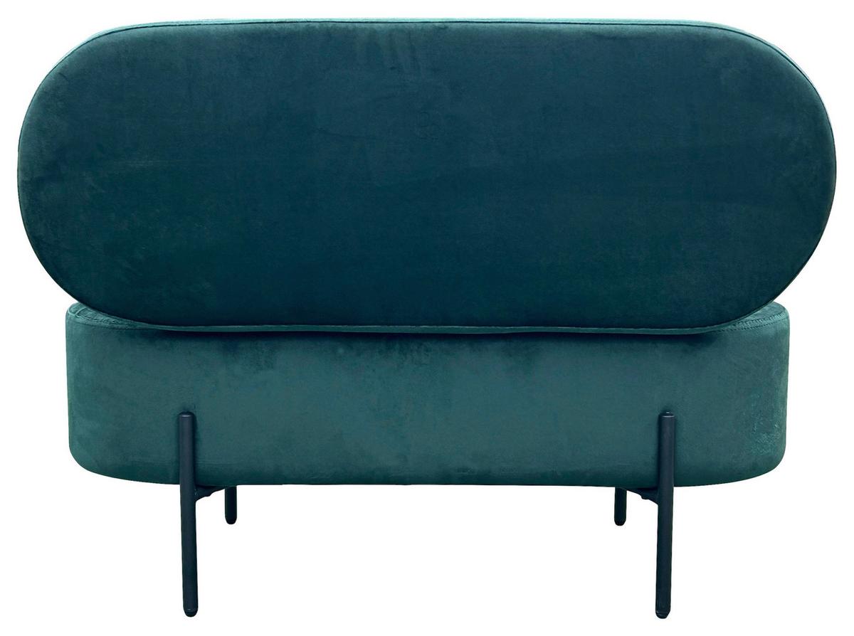 Sitzbank Nova Dunkelgrün Samt - Dunkelgrün/Schwarz, Design, Textil/Metall (95/42/38cm) - MID.YOU