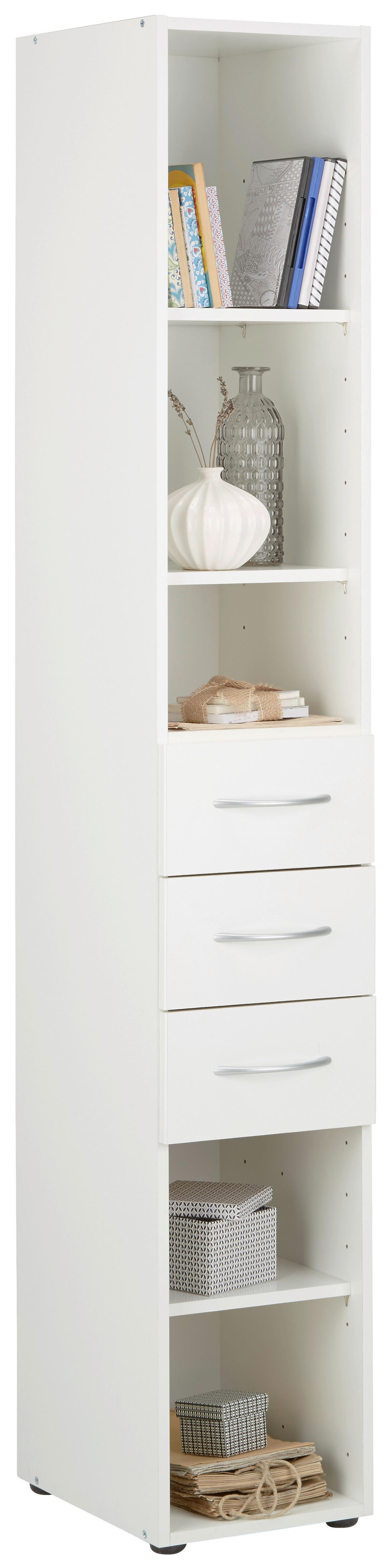 Večnamenska Omara Mrk, Bela - bela/barve aluminija, Konvencionalno, umetna masa/leseni material (30/185/40cm) - Mömax