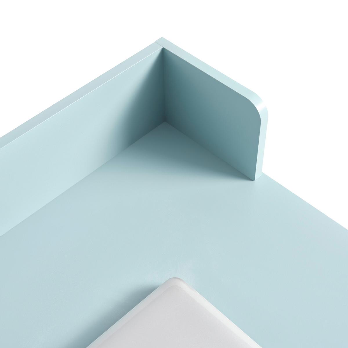 Schreibtisch Emmelie Weiss/Hellblau - Weiss/Hellblau, Modern, Holzwerkstoff/Metall (80/54-85/60cm) - Mömax