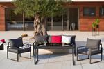 Loungegarnitur Louisiana in Anthrazit - Anthrazit/Schwarz, MODERN, Glas/Textil - Modern Living