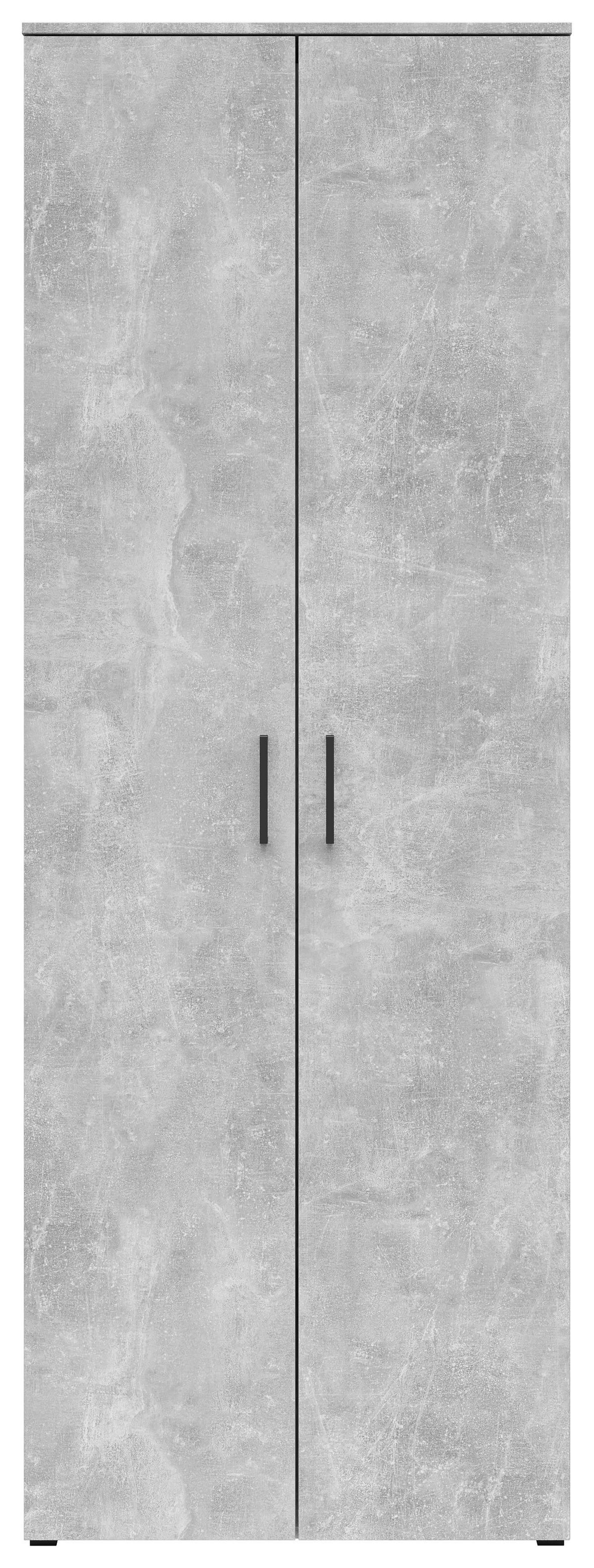 Schrank Multistauraum Betonoptik - Schwarz/Grau, MODERN, Holzwerkstoff/Kunststoff (70/195/40cm) - Mömax