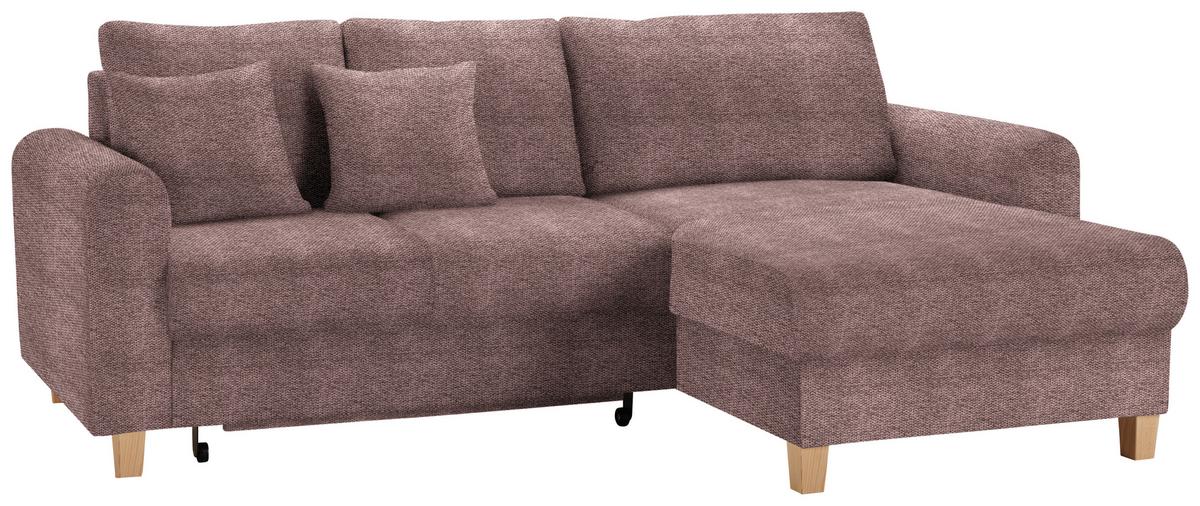 Kutna Garnitura Lille - jorgovan/svijetlo smeđa, Moderno, tekstil/drvo (232/110/156cm) - Best Price