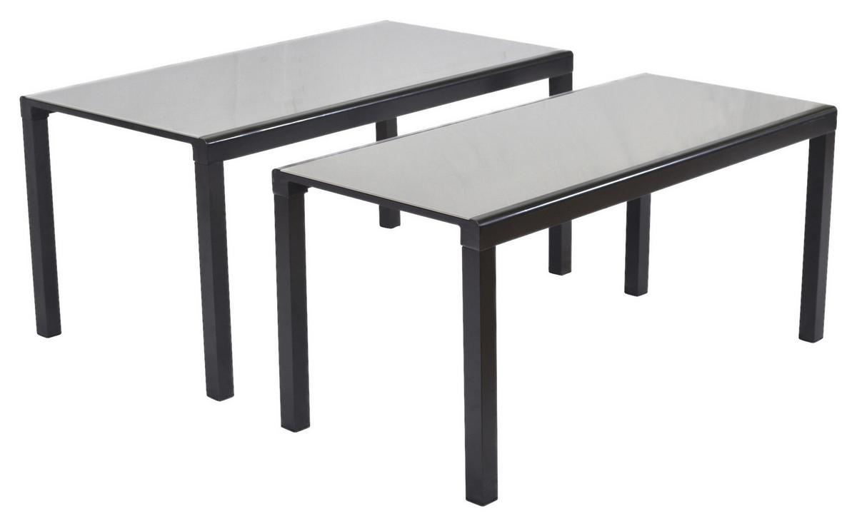 Vrtna Miza Flex, Raztegljiva 160-320x90cm - barve grafita, Moderno, kovina/steklo (160-320/90/78cm) - Gardenson