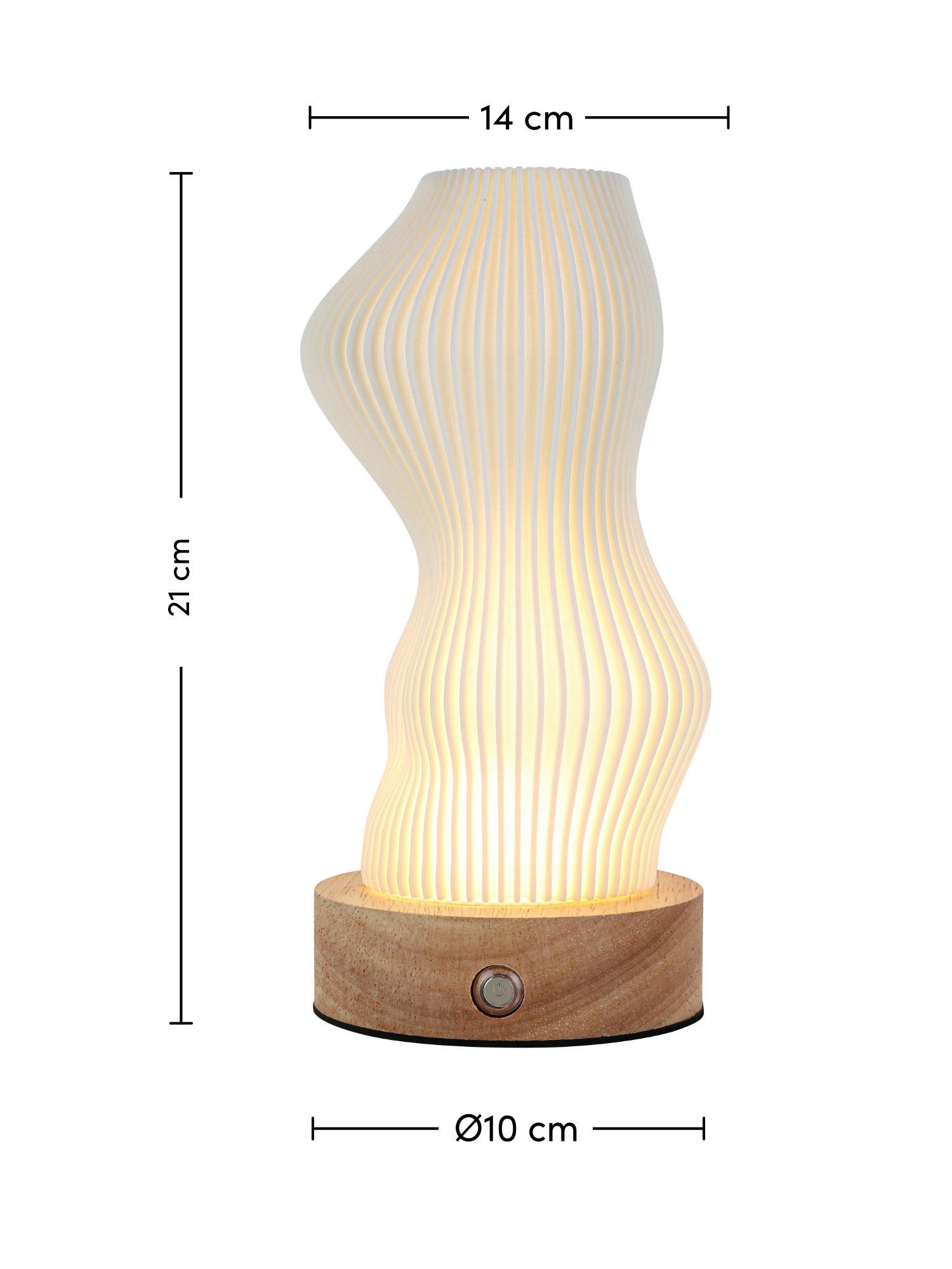 PORTABEL LAMPA GIRTL - vit/naturfärgad, Modern, metall/trä (14/21cm) - Mömax