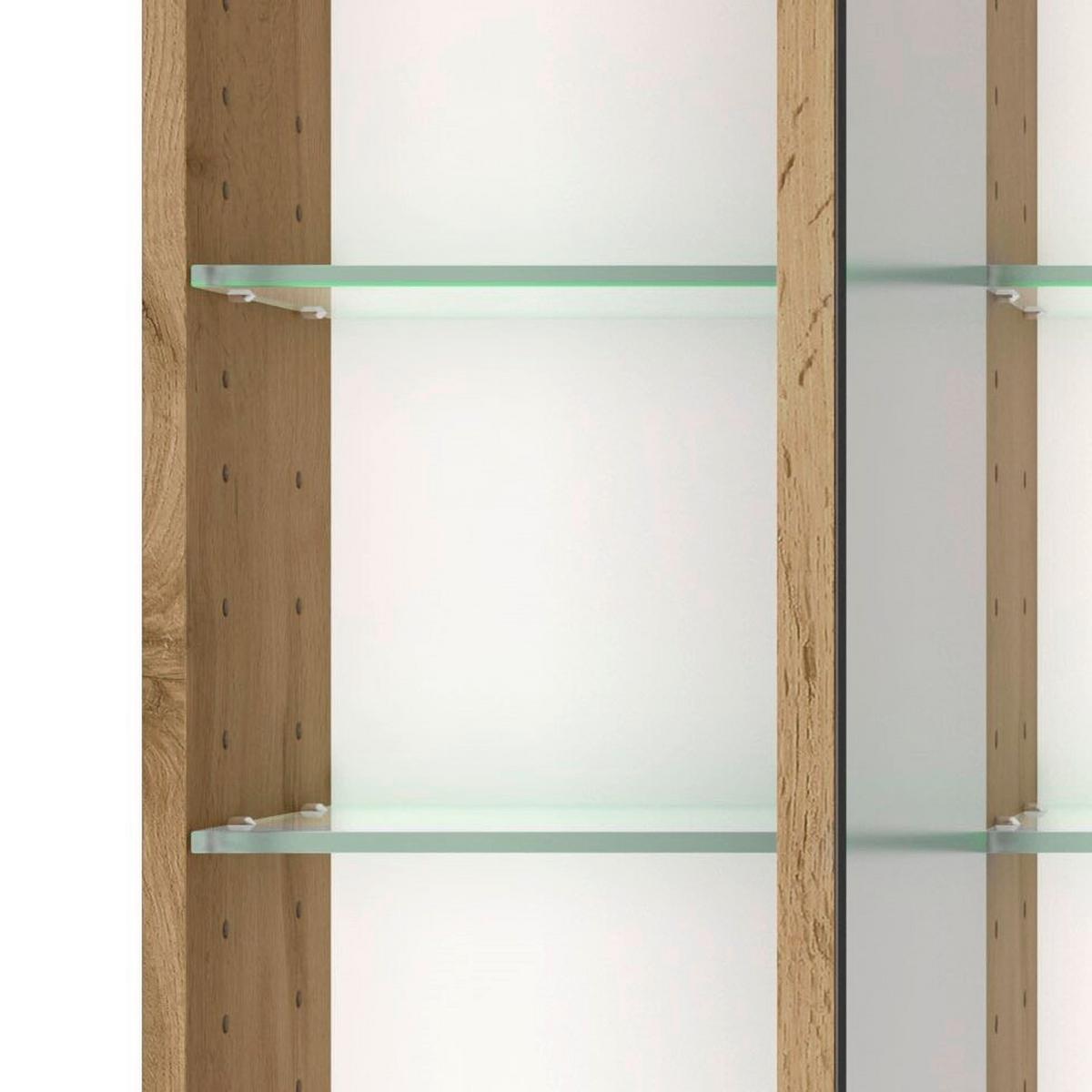 Spiegelschrank Manchester mit LED 3-türig ca.100x64 cm Eiche - MODERN, Glas/Holzwerkstoff (100/64/20cm) - Held