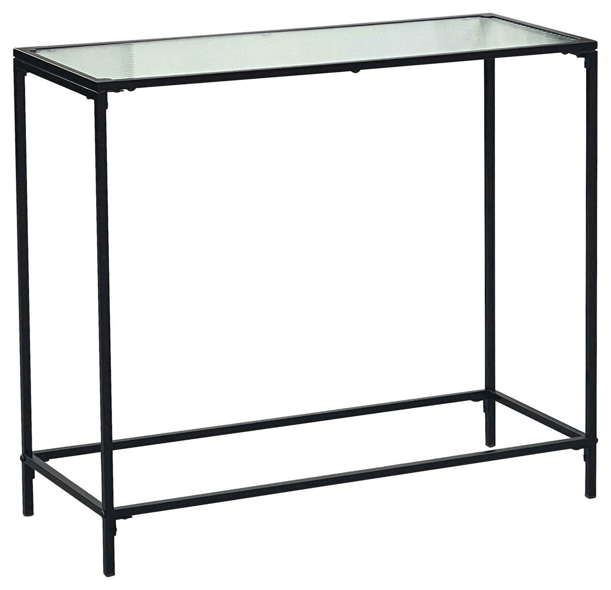 Masă tip consolă SHINE - negru/transparent, Modern, sticlă/metal (80/70/30cm) - Modern Living