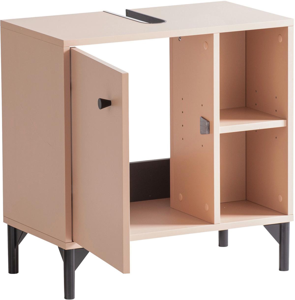 Omarica Za Pod Umivalnik Smash, Starinsko Roza - črna/starinsko roza, Konvencionalno, kovina/umetna masa (60,2/60,3/33,1cm) - Stylife