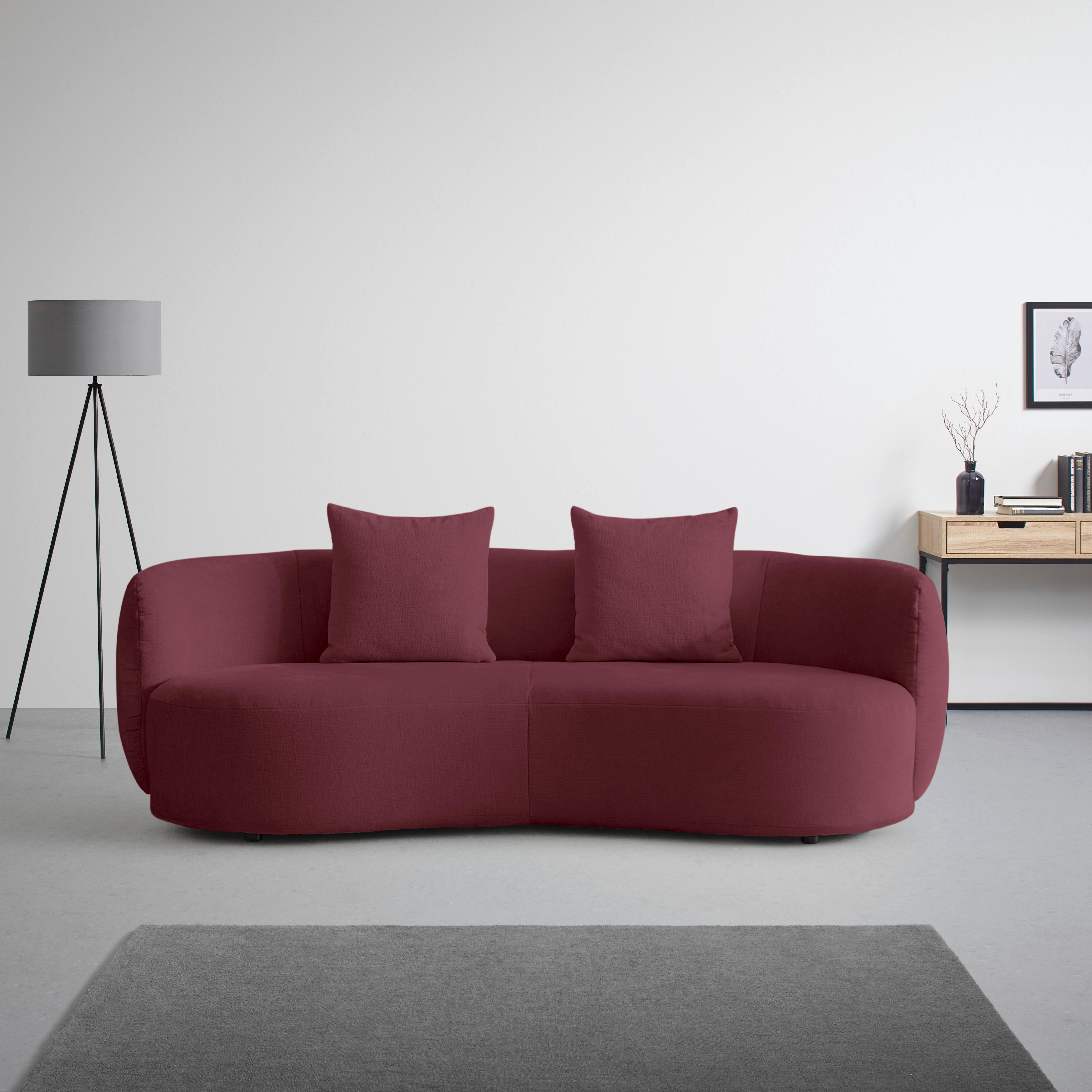 Bigsofa Leonas Bordeaux - Bordeaux/Schwarz, MODERN, Kunststoff/Textil (235/72/110cm) - Premium Living